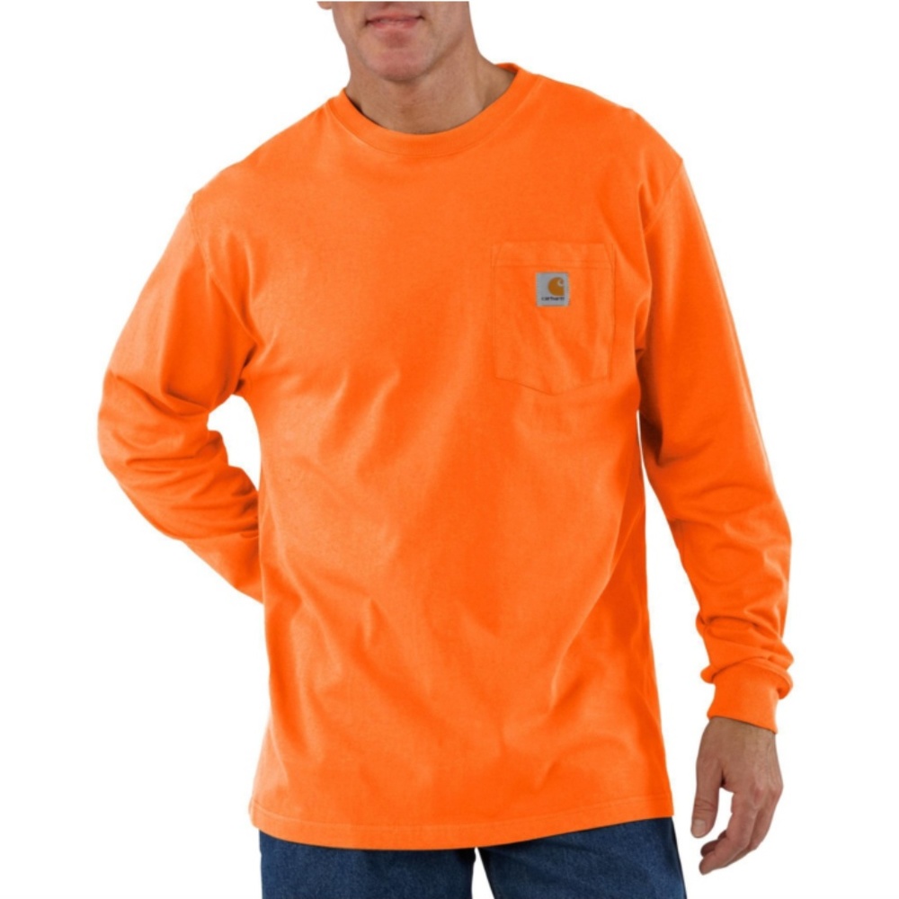 Carhartt long sleeve pocket tee shirt orange 3XLT